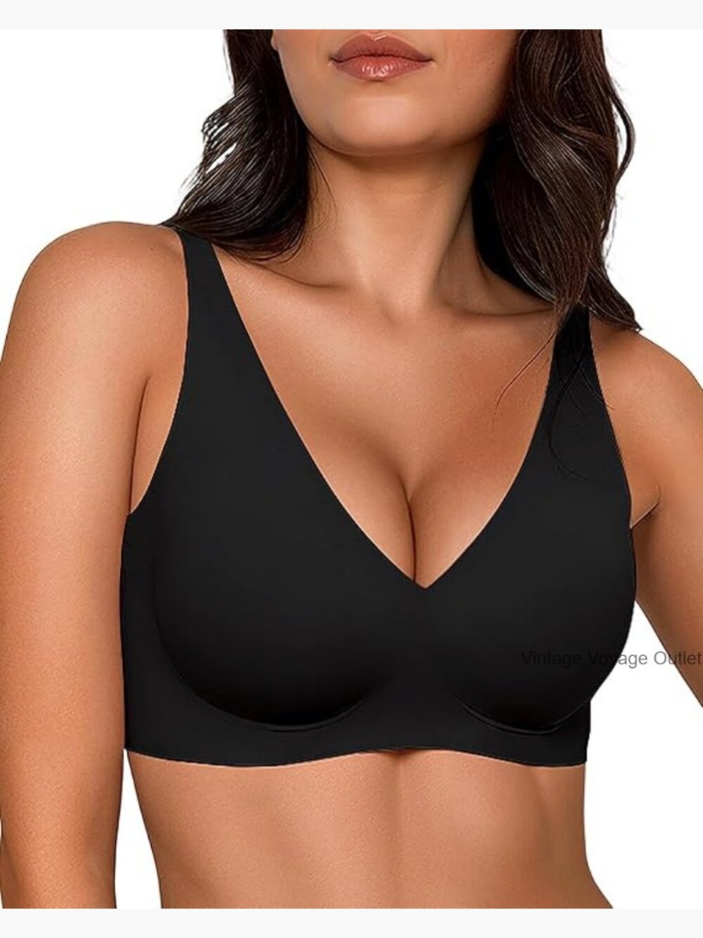 Deep V Wireless Seamless Push Up Bra Plunge Bralette Full Coverage